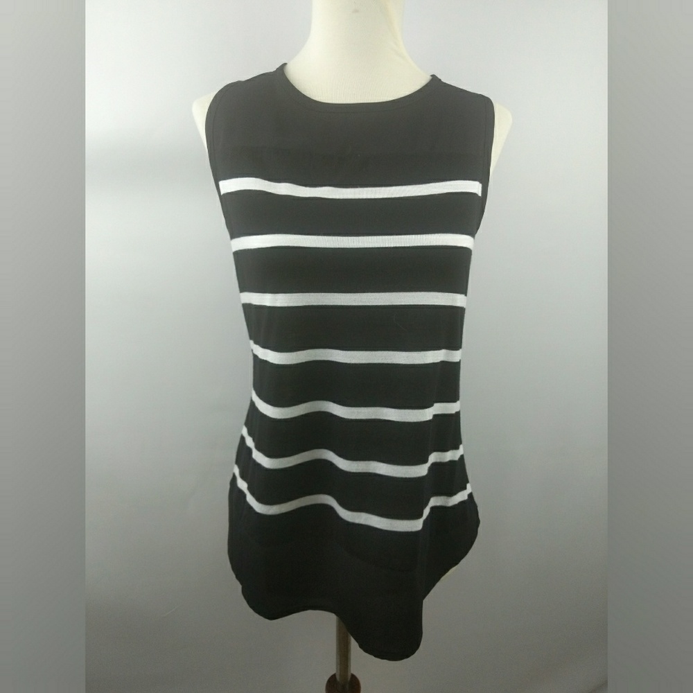 INC Black and White Striped Shirt